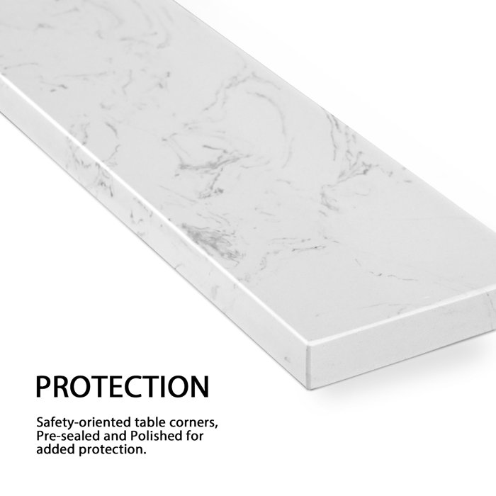 PROOX 21.25" Wide White Engineered Stone Side Splash For Vanity Sink